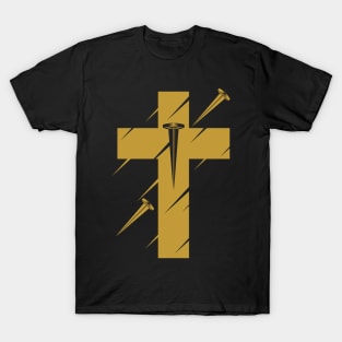 The cross of Jesus Christ pierced with nails T-Shirt